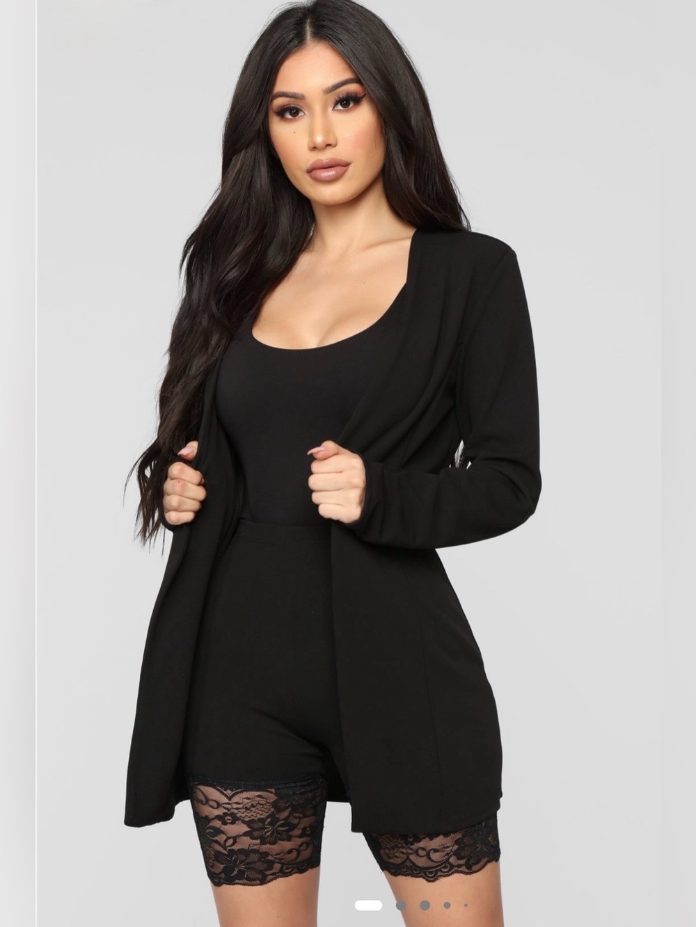 Fashion Nova Black Open-Front Blazer